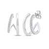 Thumbnail Image 1 of Diamond Two-Row Split J-Hoop Huggie Earrings 1/6 ct tw 10K White Gold
