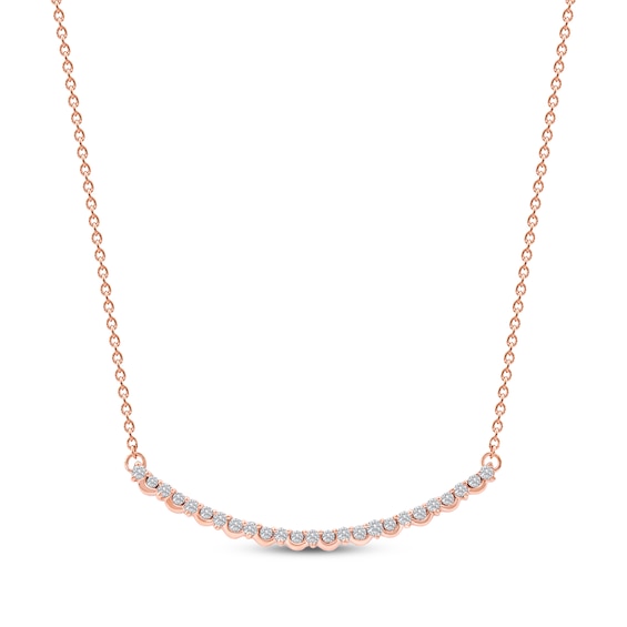 Diamond Smile Necklace 1/6 ct tw 10K Rose Gold 18"