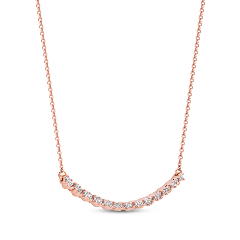 Main Image 2 of Diamond Smile Necklace 1/6 ct tw 10K Rose Gold 18&quot;