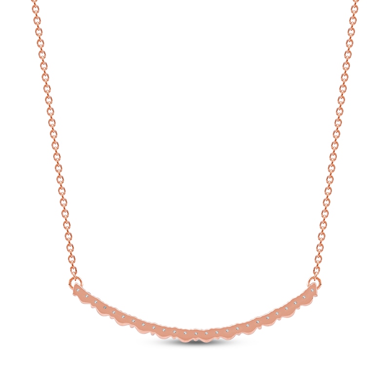 Main Image 3 of Diamond Smile Necklace 1/6 ct tw 10K Rose Gold 18&quot;
