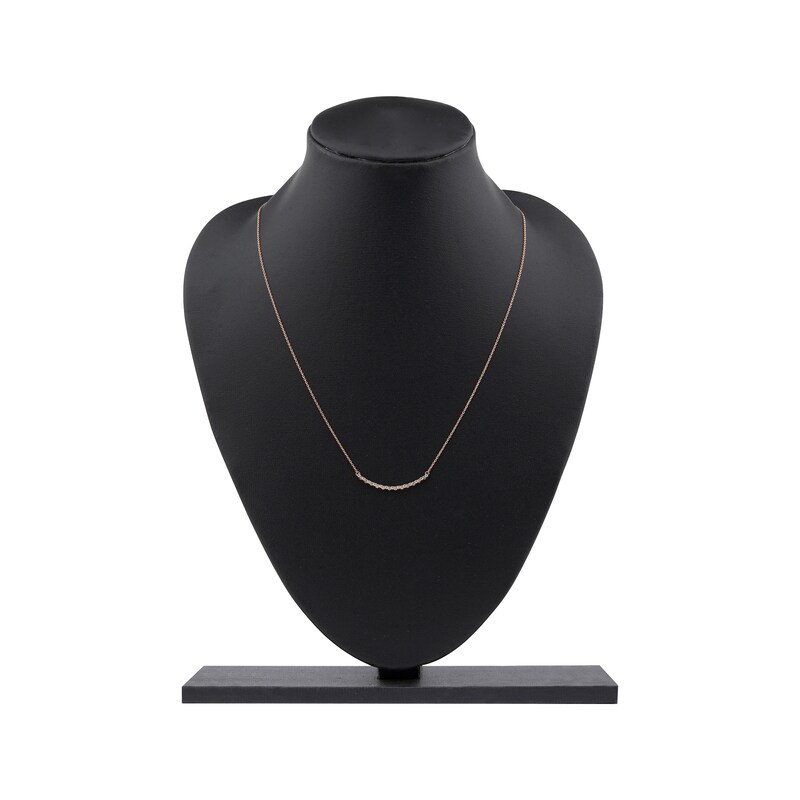 Main Image 5 of Diamond Smile Necklace 1/6 ct tw 10K Rose Gold 18&quot;