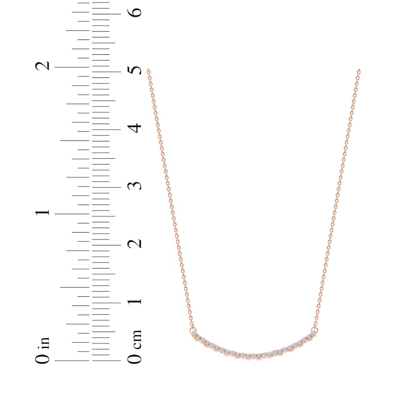 Main Image 7 of Diamond Smile Necklace 1/6 ct tw 10K Rose Gold 18&quot;