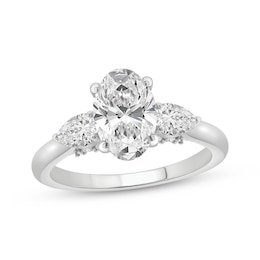 Memories Moments Magic Lab-Grown Diamonds Oval-Cut Engagement Ring 2 ct tw 14K White Gold