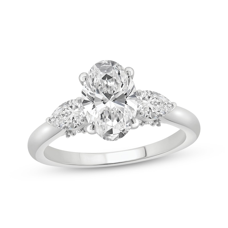 Main Image 1 of Memories Moments Magic Lab-Grown Diamonds Oval-Cut Engagement Ring 2 ct tw 14K White Gold