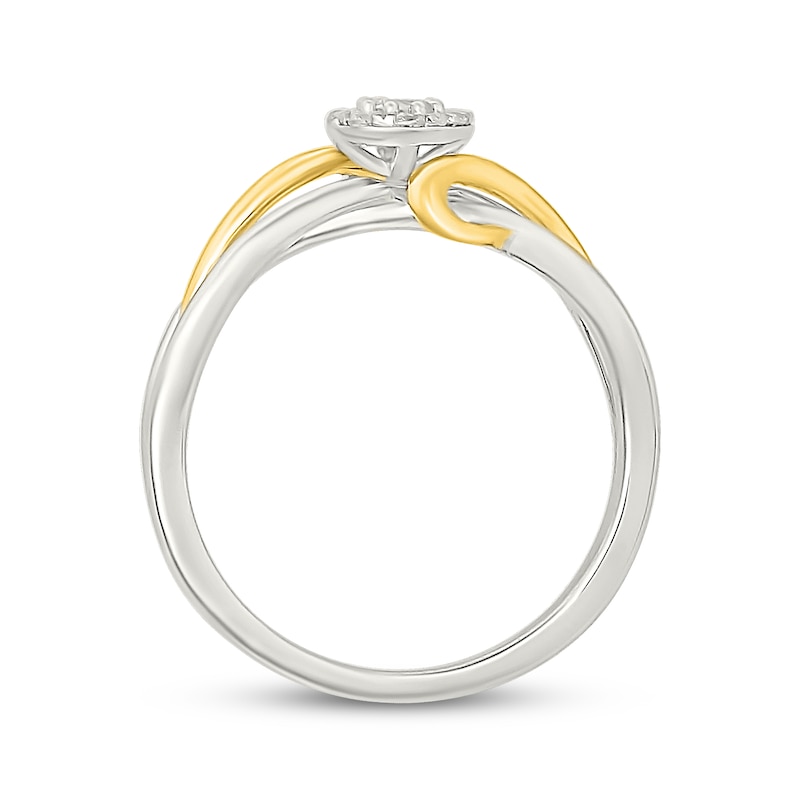 Main Image 3 of KAY Lab-Grown Diamonds Multi-Stone Ribbon Promise Ring 1/5 ct tw Sterling Silver & 10K Yellow Gold