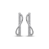 Thumbnail Image 2 of Diamond Twist Ribbon Hoop Earrings 1/10 ct tw Sterling Silver