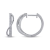 Thumbnail Image 3 of Diamond Twist Ribbon Hoop Earrings 1/10 ct tw Sterling Silver