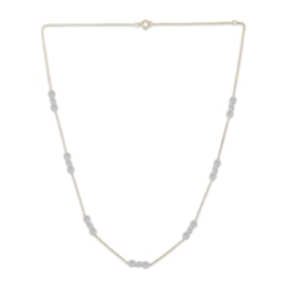 Diamond Infinity Symbol Station Necklace 3/4 ct tw 10K Yellow Gold 18"