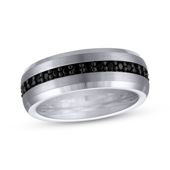 Men's Adore Black Sapphire Wedding Band Tungsten Carbide 8mm