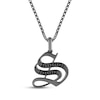 Thumbnail Image 1 of Ink & Ice Men's Black Diamond Initial &quot;S&quot; Necklace 1/8 ct tw Black Rhodium-Plated Sterling Silver 22&quot;