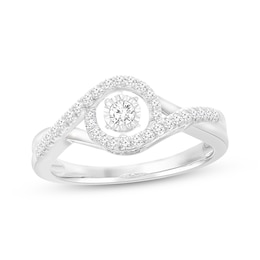 Unstoppable Love Diamond Halo Bypass Ring 1/4 ct tw 10K White Gold