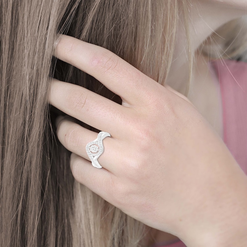 Main Image 2 of Unstoppable Love Diamond Halo Bypass Ring 1/4 ct tw 10K White Gold