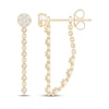 Thumbnail Image 1 of Multi-Diamond Circle Front-Back Chain Dangle Earrings 1/3 ct tw 10K Yellow Gold