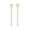 Thumbnail Image 2 of Multi-Diamond Circle Front-Back Chain Dangle Earrings 1/3 ct tw 10K Yellow Gold