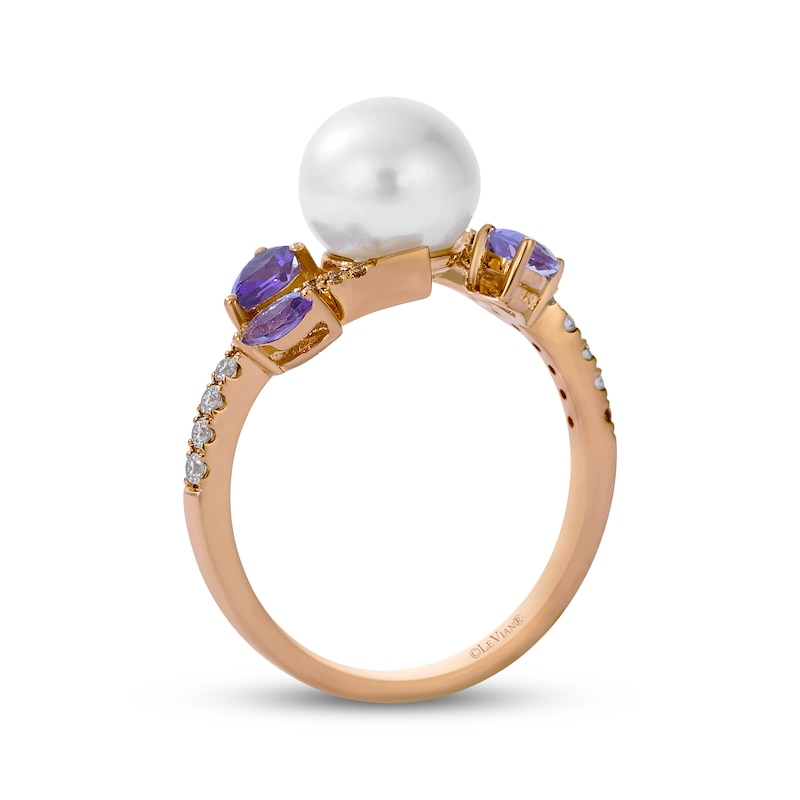 Main Image 3 of Le Vian Pretty in Pink Cultured Pearl & Multi-Gemstone Ring 1/8 ct tw Diamonds 14K Strawberry Gold