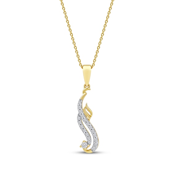 Diamond Arabic "Mom" Necklace 1/6 ct tw 10K Gold 18