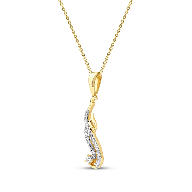 Main Image 2 of Diamond Arabic &quot;Mom&quot; Necklace 1/6 ct tw 10K Yellow Gold 18&quot;