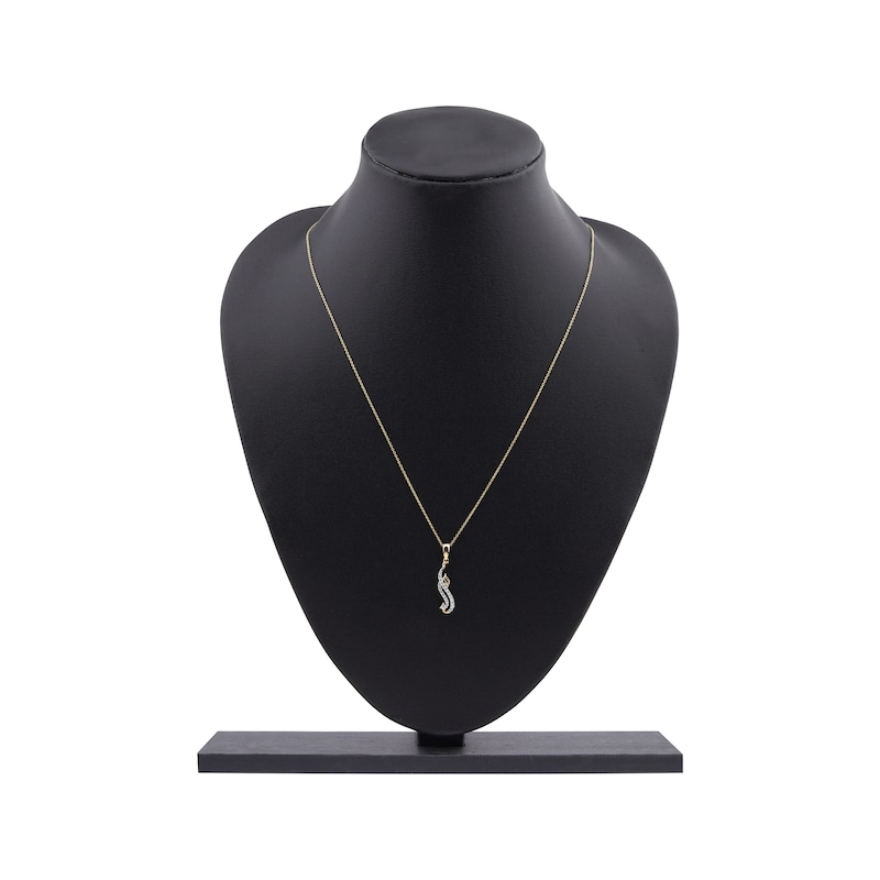 Main Image 5 of Diamond Arabic &quot;Mom&quot; Necklace 1/6 ct tw 10K Yellow Gold 18&quot;