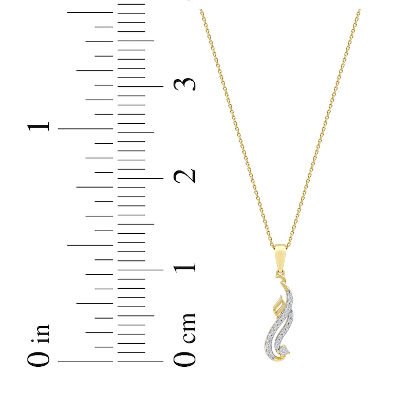 Main Image 7 of Diamond Arabic &quot;Mom&quot; Necklace 1/6 ct tw 10K Yellow Gold 18&quot;