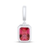 Thumbnail Image 1 of Charmed Memories Emerald-Cut Pink Cubic Zirconia Charm Sterling Silver