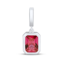 Charmed Memories Emerald-Cut Pink Cubic Zirconia Charm Sterling Silver