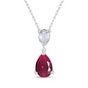 Thumbnail Image 2 of Pear-Shaped Lab-Created Ruby & White Lab-Created Sapphire Gift Set Sterling Silver