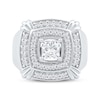 Thumbnail Image 3 of Men's Square & Round-Cut Lab-Grown Diamond Ring 2 ct tw 10K White Gold