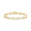 Thumbnail Image 1 of Diamond Flame Link Bracelet 1/6 ct tw 10K Yellow Gold 7&quot;