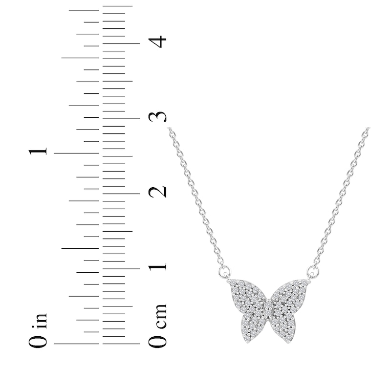 Main Image 5 of Diamond Butterfly Necklace 1/6 ct tw 10K White Gold 18&quot;