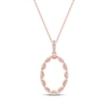 Thumbnail Image 1 of Diamond Oval Scalloped Frame Necklace 1/6 ct tw 10K Rose Gold 18&quot;