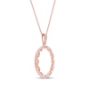 Thumbnail Image 2 of Diamond Oval Scalloped Frame Necklace 1/6 ct tw 10K Rose Gold 18&quot;