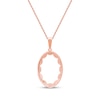 Thumbnail Image 3 of Diamond Oval Scalloped Frame Necklace 1/6 ct tw 10K Rose Gold 18&quot;
