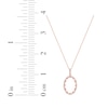 Thumbnail Image 5 of Diamond Oval Scalloped Frame Necklace 1/6 ct tw 10K Rose Gold 18&quot;