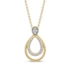 Thumbnail Image 1 of Diamond Double Open Teardrop Necklace 1/10 ct tw 10K Yellow Gold 18"