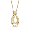 Thumbnail Image 2 of Diamond Double Open Teardrop Necklace 1/10 ct tw 10K Yellow Gold 18"