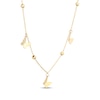 Thumbnail Image 2 of Bead & Butterfly Station Necklace Solid 10K Yellow Gold 18"