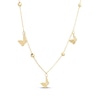 Thumbnail Image 3 of Bead & Butterfly Station Necklace Solid 10K Yellow Gold 18"