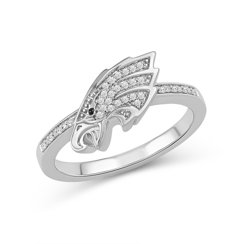 Main Image 1 of True Fans Philadelphia Eagles 1/15 ct tw Diamond Ring Sterling Silver
