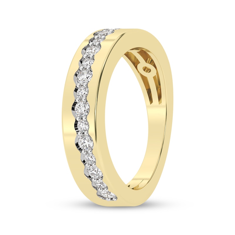 Main Image 2 of Now + Forever Diamond Diagonal Anniversary Ring 1/2 ct tw 10K Yellow Gold