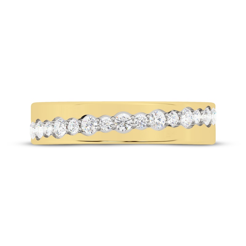 Main Image 4 of Now + Forever Diamond Diagonal Anniversary Ring 1/2 ct tw 10K Yellow Gold
