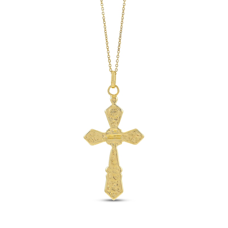 Main Image 3 of Vintage-Inspired Cross Necklace Hollow 14K Gold 18"