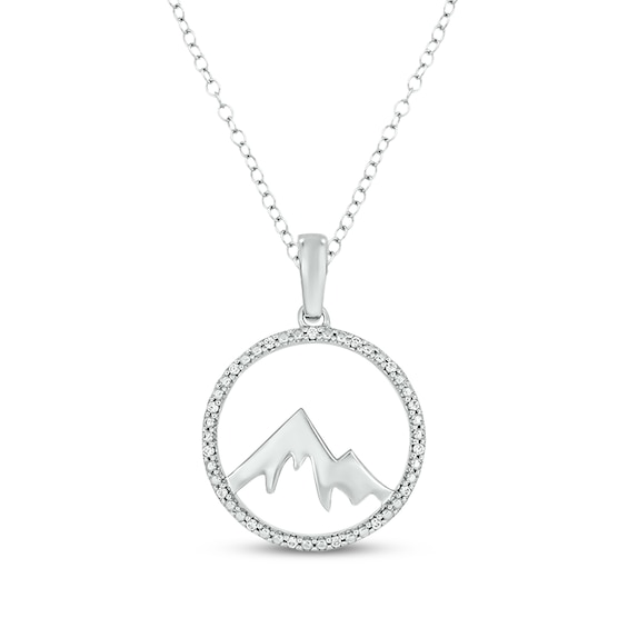 Diamond Mountain Necklace 1/20 ct tw Sterling Silver 18"