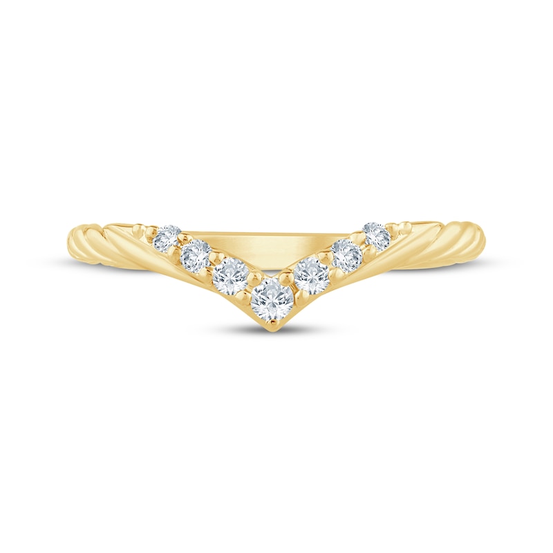 Main Image 3 of Now + Forever Diamond Chevron Rope-Twist Anniversary Ring 1/6 ct tw 10K Yellow Gold