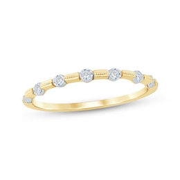 Now + Forever Diamond Station Milgrain Anniversary Ring 1/20 ct tw 10K Two-Tone Gold