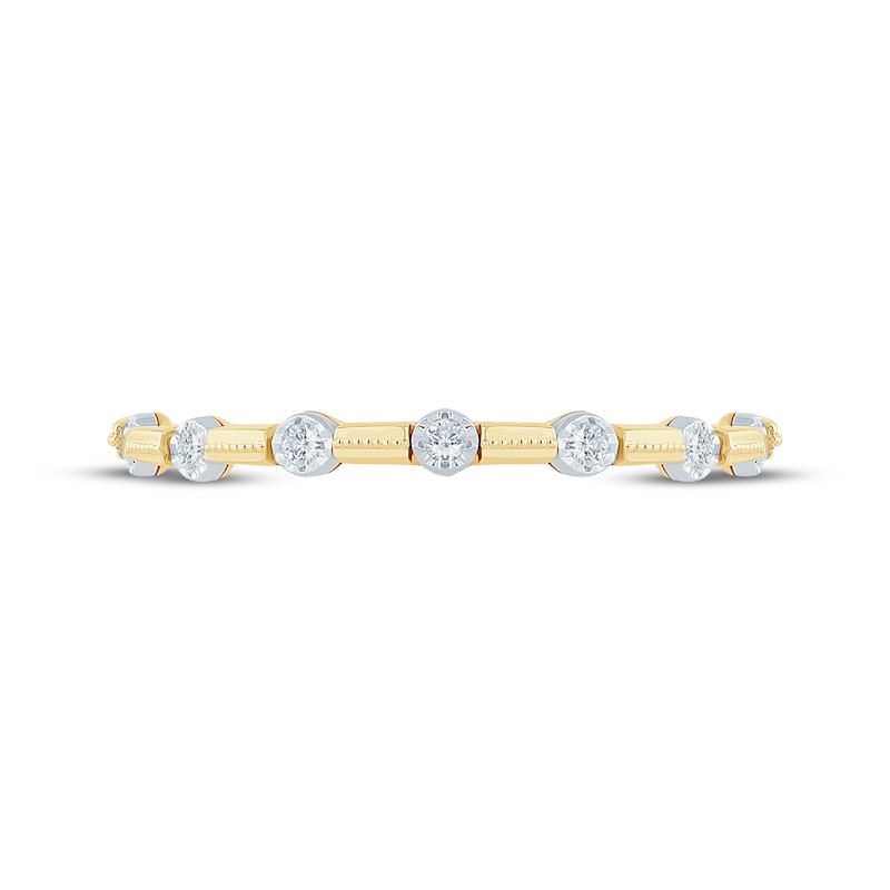 Main Image 3 of Now + Forever Diamond Station Milgrain Anniversary Ring 1/20 ct tw 10K Two-Tone Gold