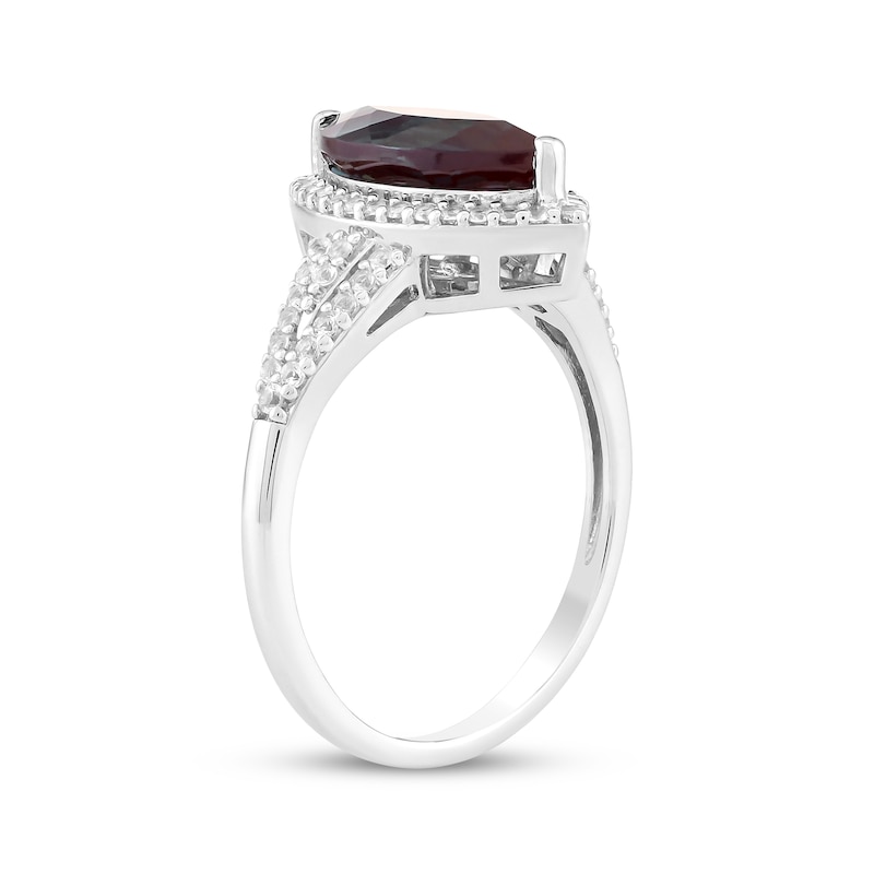Main Image 2 of Marquise-Cut Lab-Created Alexandrite & White Lab-Created Sapphire Ring Sterling Silver