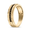 Thumbnail Image 2 of Now + Forever Men's Black Diamond Notched Satin Finish Wedding Band 1/2 ct tw 10K Yellow Gold