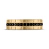 Thumbnail Image 3 of Now + Forever Men's Black Diamond Notched Satin Finish Wedding Band 1/2 ct tw 10K Yellow Gold