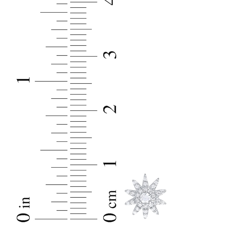 Main Image 5 of Diamond Sun Mini Stud Earrings 1/4 ct tw 10K White Gold
