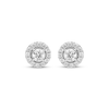 Thumbnail Image 2 of Diamond Halo Stud Earrings 1/4 ct tw 10K White Gold